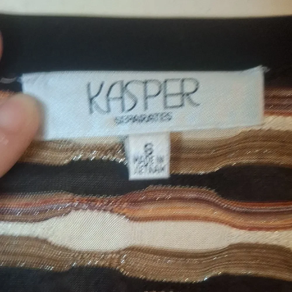 Kasper Patterned Women's Sweater - Black, Brown, Cream size small